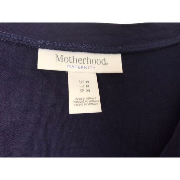 Motherhood Maternity Dress Size M Blue Stretch Side Ruched Bodycon Crew Neck - Picture 5 of 10